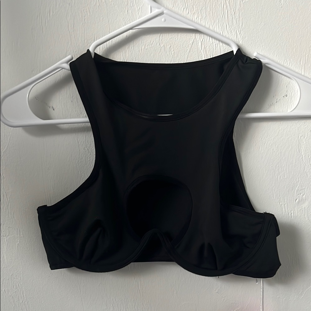 SHEIN Black Cutout Crop Top